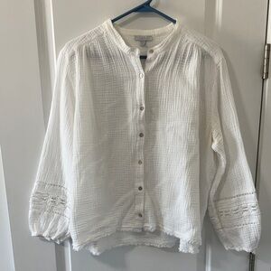 Organic cotton gauze peasant blouse. from the Johnny Was (Calme Collection)